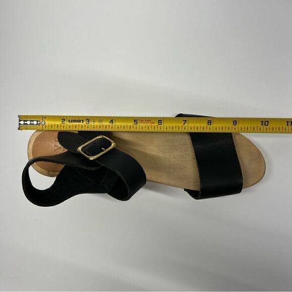 BRYR Rachel Sandal Toe High Heel Black Leather Clogs in Coal 40EU/10US - Picture 12 of 13